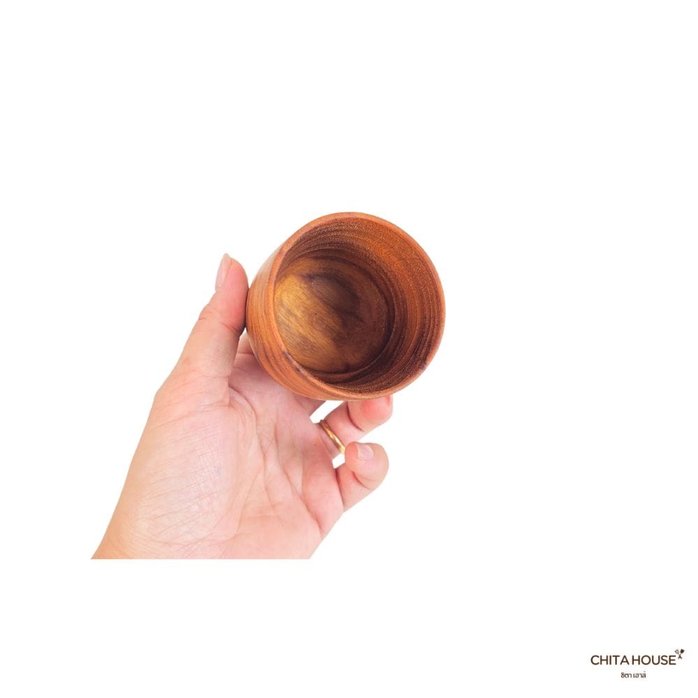 แก้วชาไม้สักแท้ CHITA HOUSE รุ่น G-006 ขนาด 6X5 ซม. สีไม้ธรรมชาติ_3