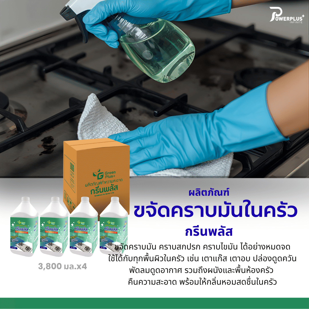 น้ำยาขจัดคราบมันในครัว GREEN PLUS 3.8 ลิตร (แพ็ก 4 ชิ้น)_2