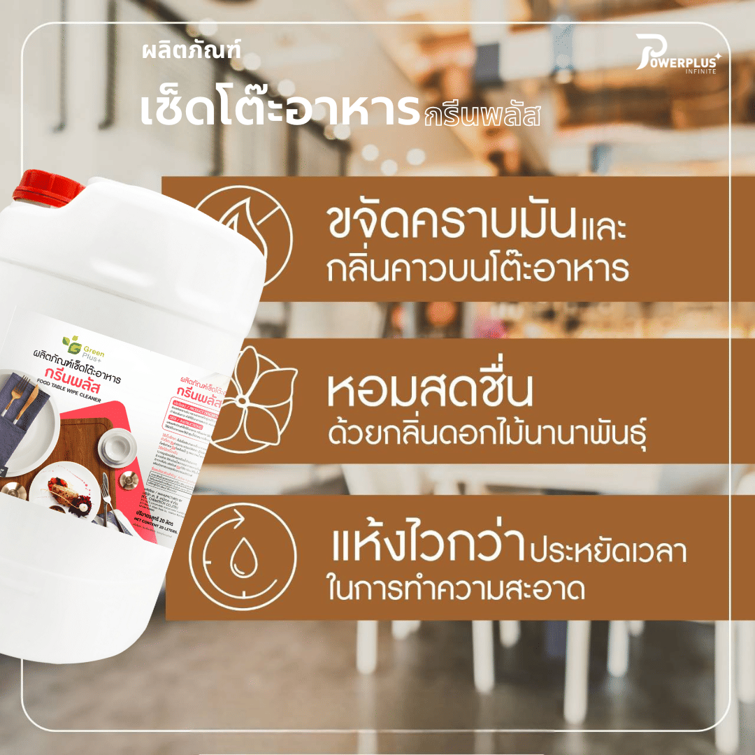 น้ำยาเช็ดโต๊ะอาหาร GREEN PLUS 20 ลิตร_5